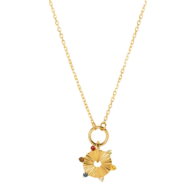 Foundrae Disk Drop Necklace - Multi - Necklaces - Broken English Jewelry