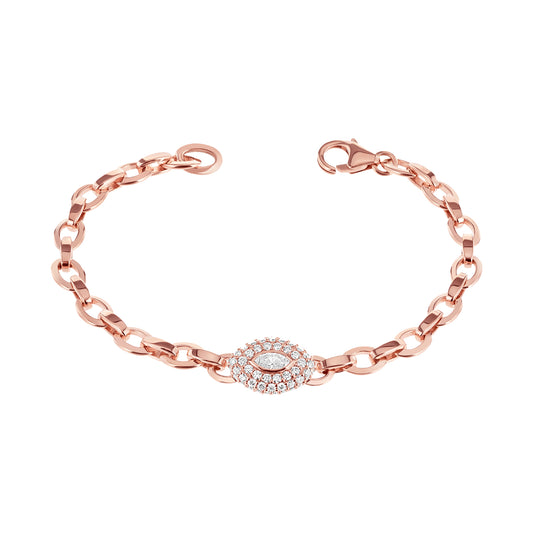 Marquise Link Bracelet - Rose Gold - Main Img