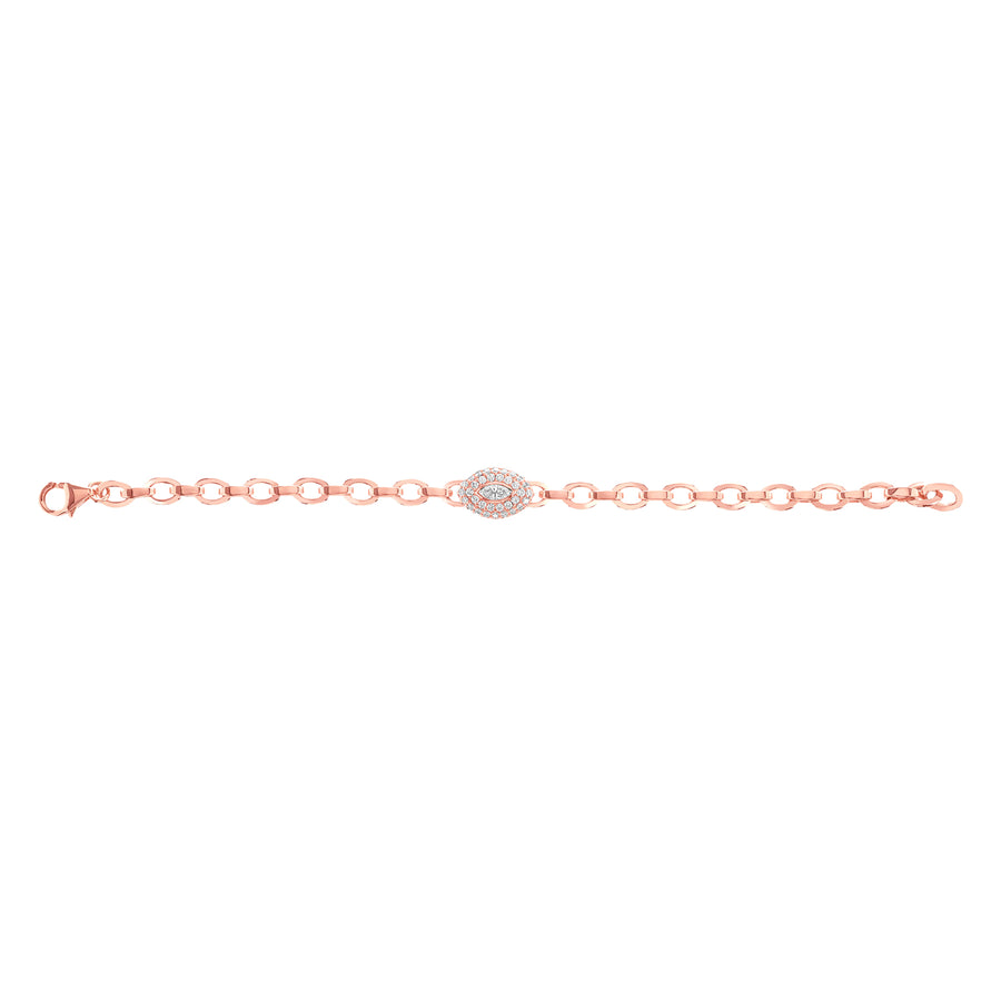 Carbon & Hyde Marquise Link Bracelet - Rose Gold - Broken English Jewelry