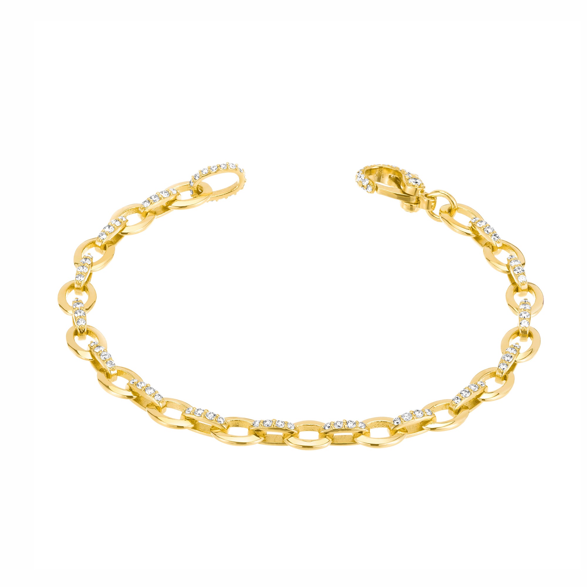 Carbon & Hyde Oval Link Bracelet - Yellow Gold - Broken English Jewelry