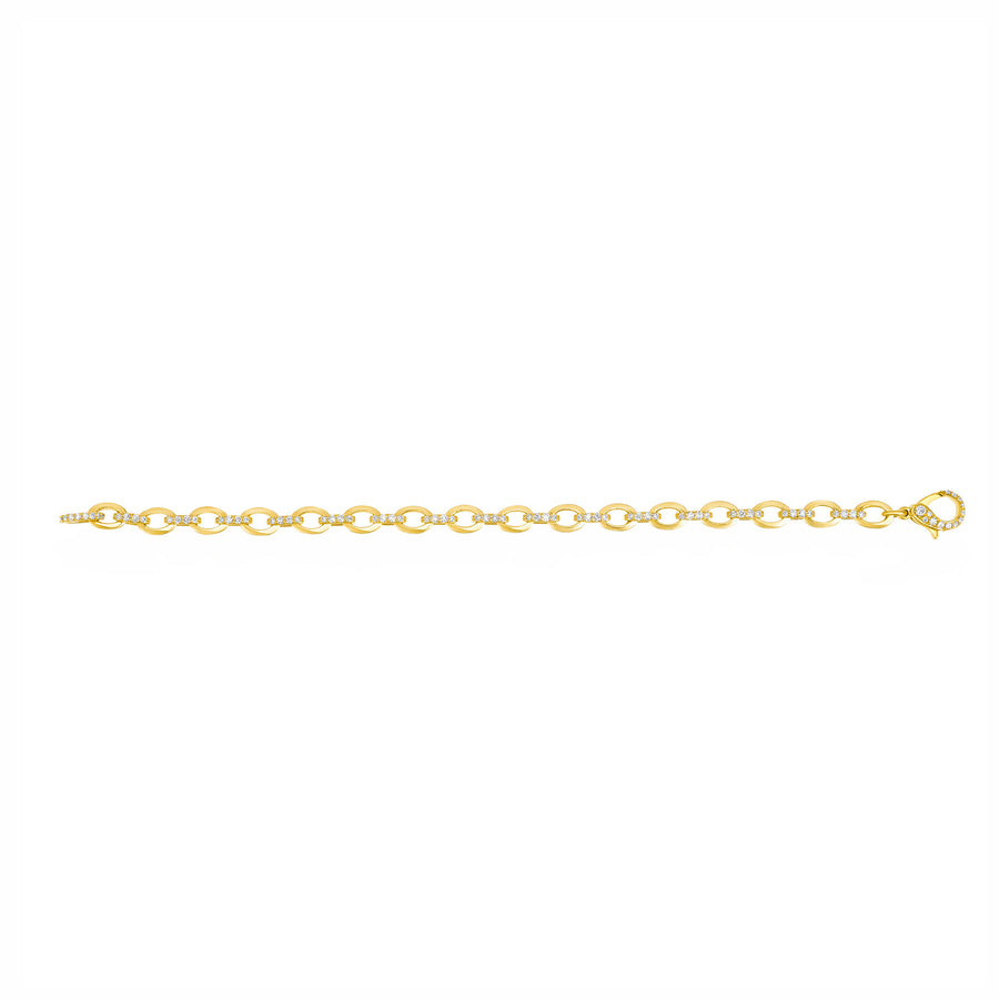 Carbon & Hyde Oval Link Bracelet - Yellow Gold - Broken English Jewelry