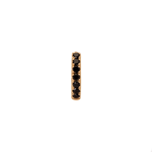 Half Paved Black Diamond Huggie 5mm