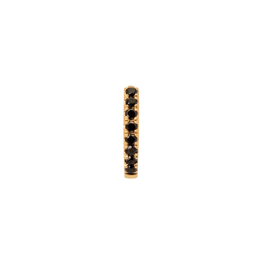 Half Paved Black Diamond Huggie 6.5mm