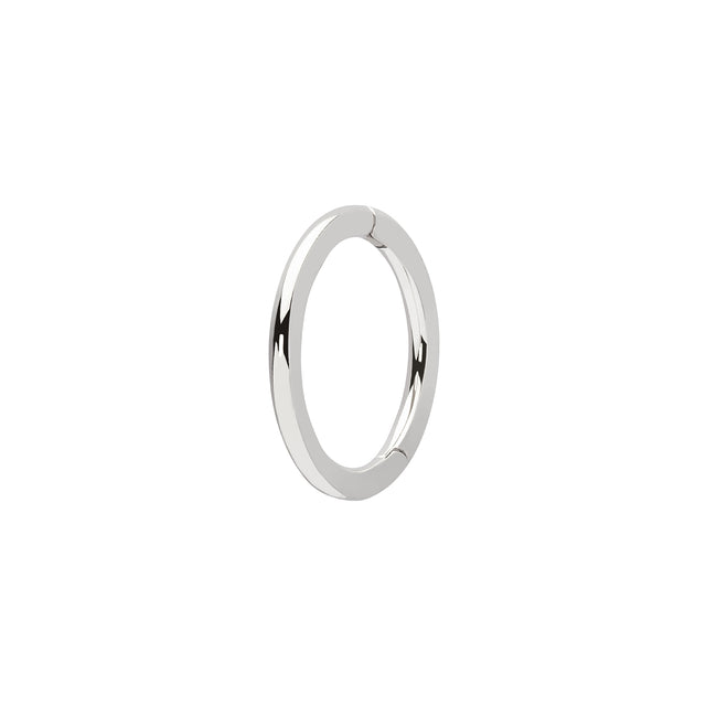 Trouver Solid Round Huggie 8mm - White Gold - Earrings - Broken English Jewelry