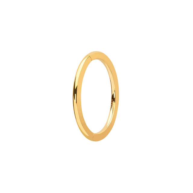 Trouver Solid Round Huggie 9.5mm - Yellow Gold - Earrings - Broken English Jewelry