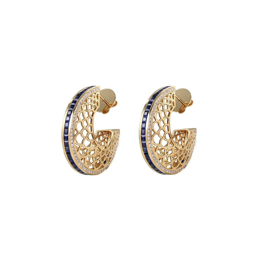 Moksh Jodhpur Earrings - Sapphire - Earrings - Broken English Jewelry