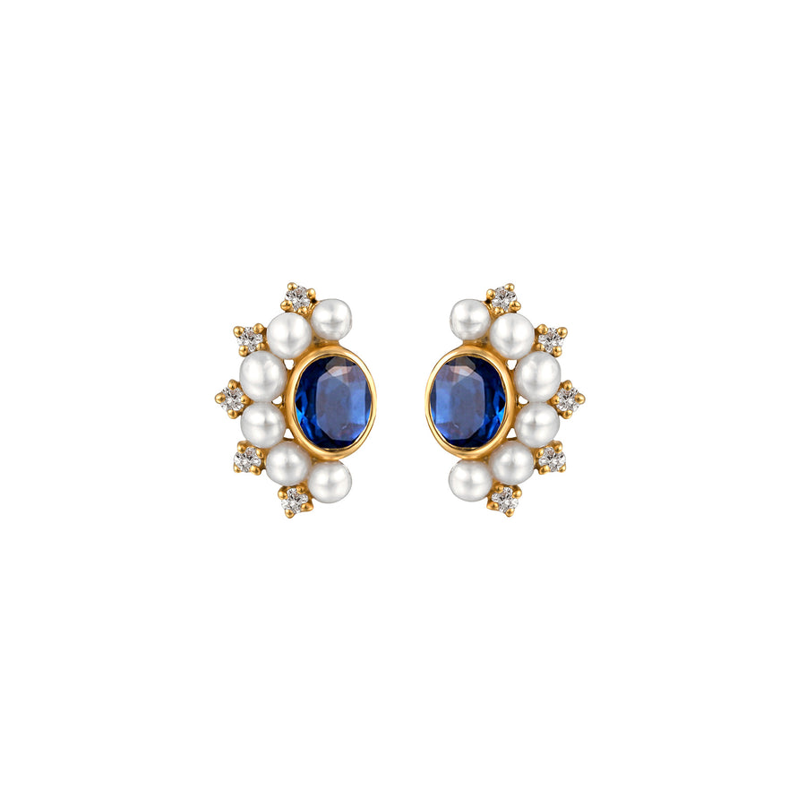 Moksh Kyoto Medium Earrings - Sapphire - Earrings - Broken English Jewelry