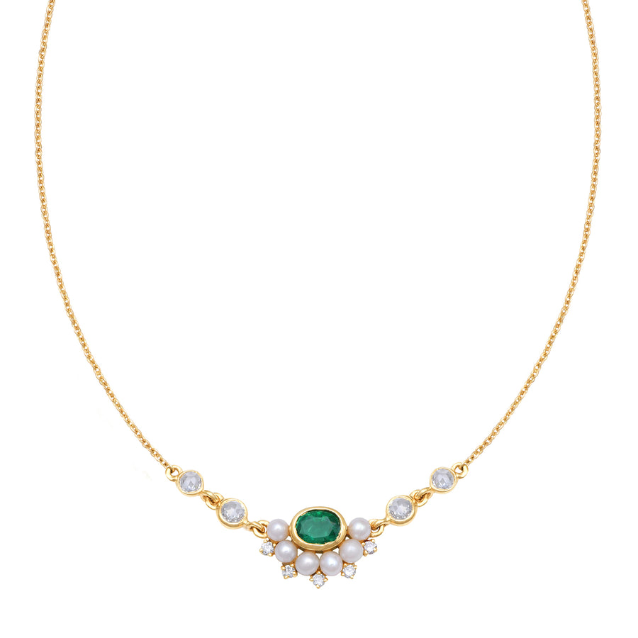 Moksh Kyoto Small Necklace - Emerald - Necklaces - Broken English Jewelry