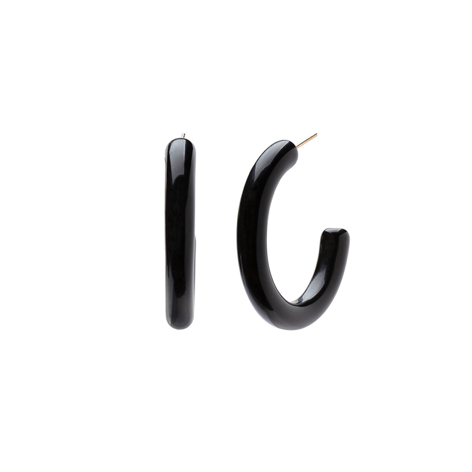Trouver Small Black Acrylic Hoops - Earrings - Broken English Jewelry