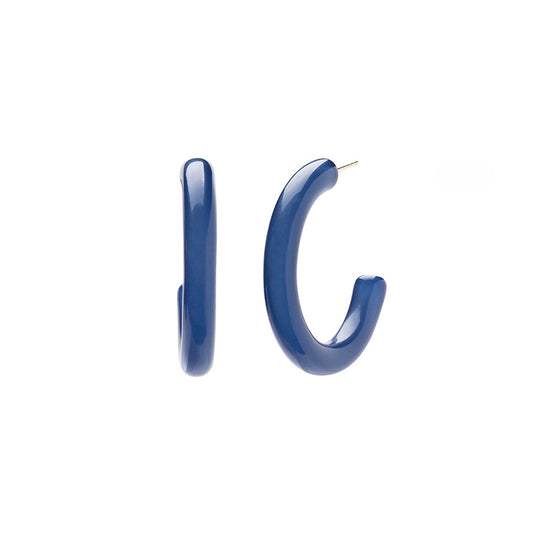 Small Navy Acrylic Hoops - Main Img