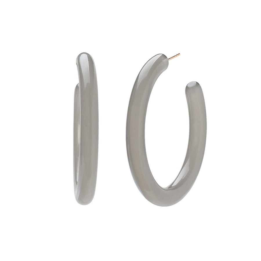 Trouver Large Grey Acrylic Hoops - Earrings - Broken English Jewelry