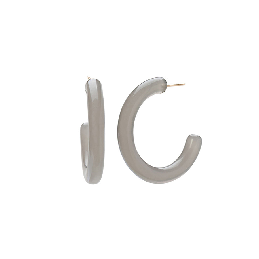 Trouver Small Grey Acrylic Hoops - Earrings - Broken English Jewelry