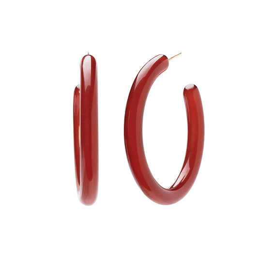 Large Bordeaux Acrylic Hoops - Main Img