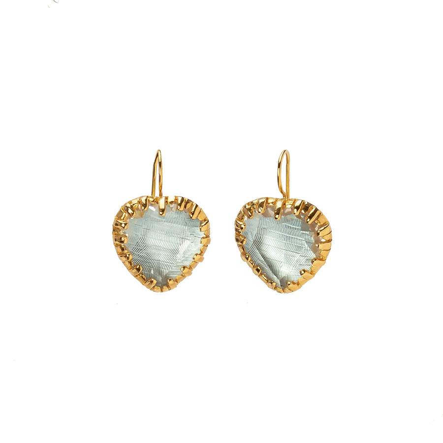 Larkspur & Hawk Valentina 'I love NY' Button Earrings - Chambray - Earrings - Broken English Jewelry