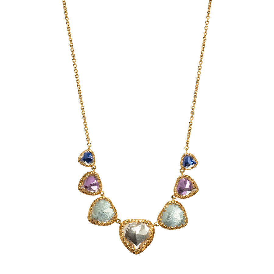Larkspur & Hawk Valentina 'I Love NY' Seven Stone Necklace - Blue - Necklaces - Broken English Jewelry
