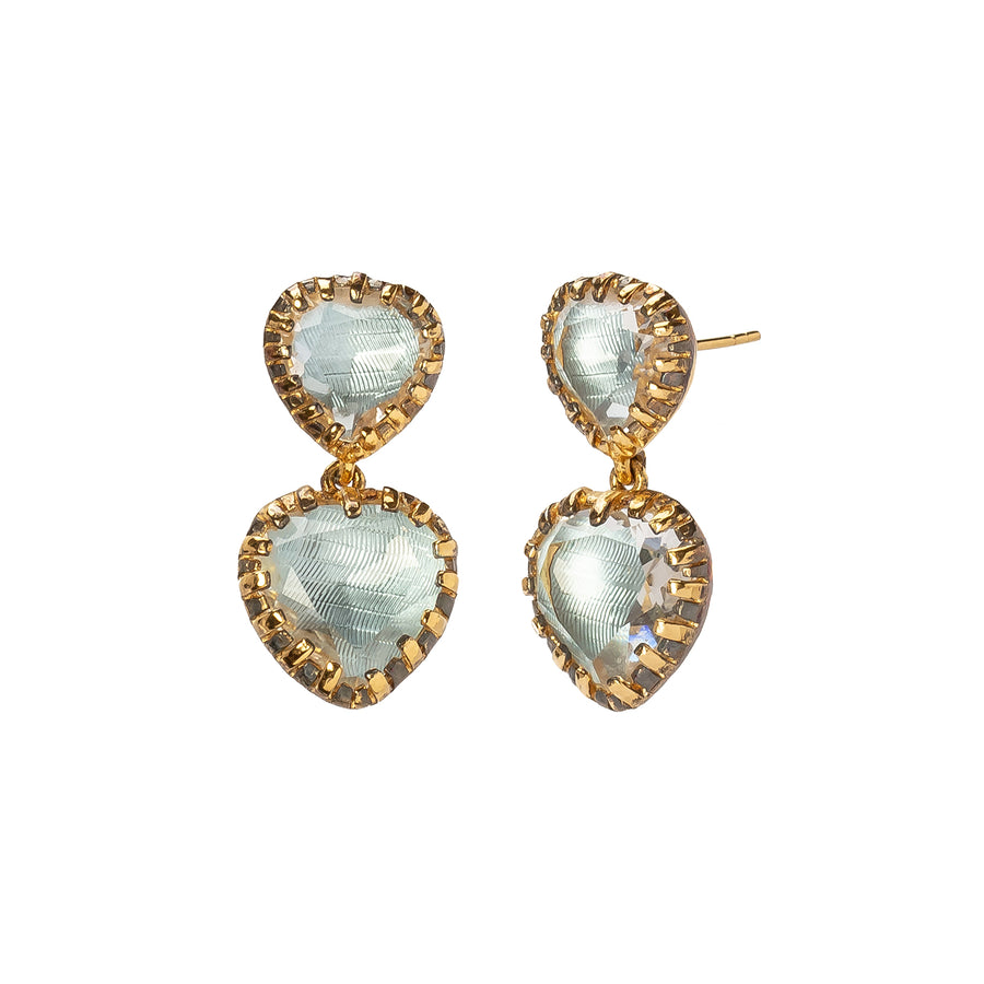Larkspur & Hawk Valentina 'I love NY' Two Drop Earrings - Chambray - Earrings - Broken English Jewelry