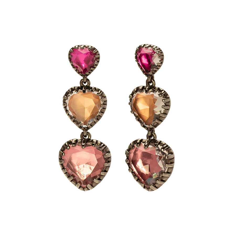 Larkspur & Hawk Valentina 'I love NY' Three Drop Earrings - Pink - Earrings - Broken English Jewelry