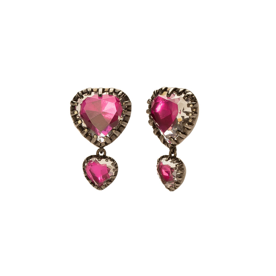 Larkspur & Hawk Valentina 'I love NY' Two Drop Earrings - Fuchsia - Earrings - Broken English Jewelry