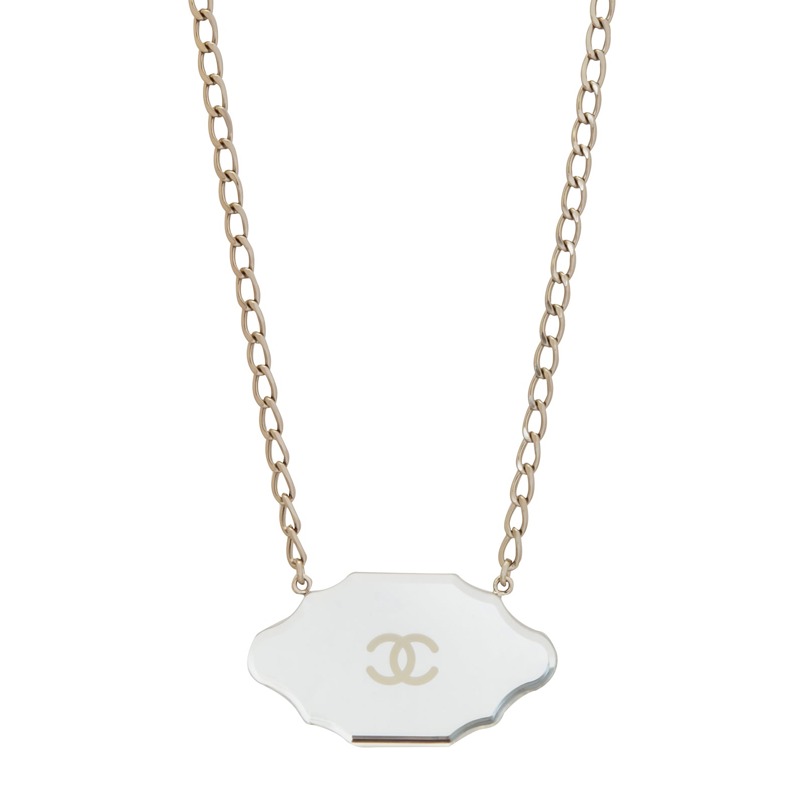 Chanel Mirror Plaque Necklace