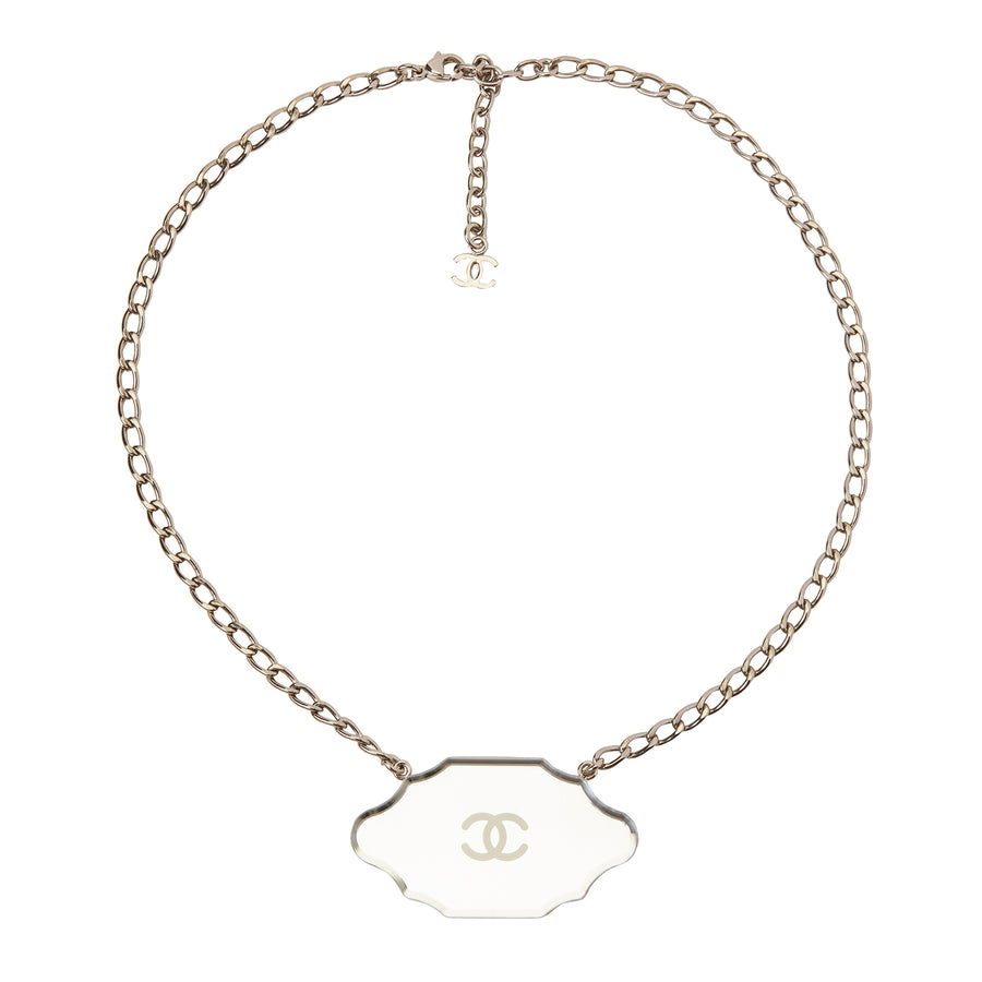 Antique & Vintage Jewelry Chanel Mirror Plaque Necklace - Broken English Jewelry