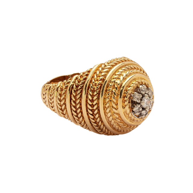 Antique & Vintage Jewelry Rope Twist Wire Dome Ring - Broken English Jewelry