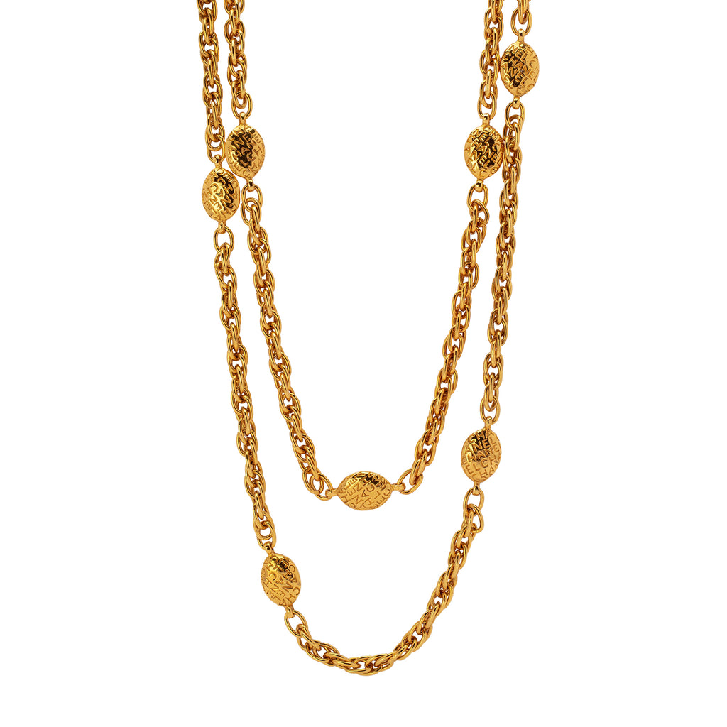 Chanel Vintage Coco Station Necklace - Gold-Plated Station