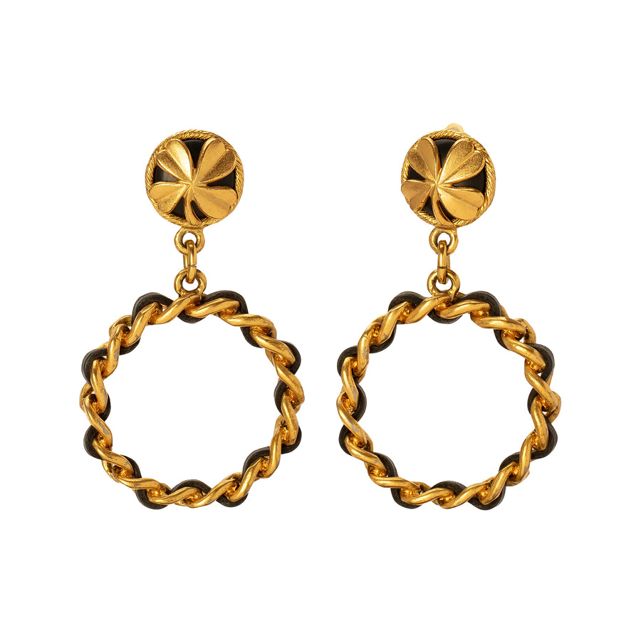 chanel chain hoop earrings