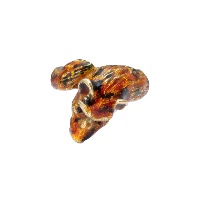 Antique & Vintage Jewelry Enamel Spotted Animal Ring  - Rings - Broken English Jewelry