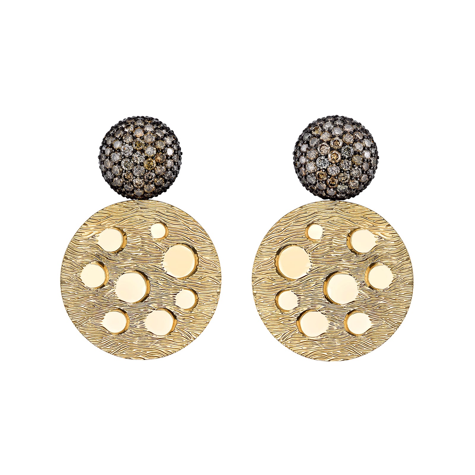 VRAM Tau Disco Earrings - Brown Diamonds - Earrings - Broken English Jewelry