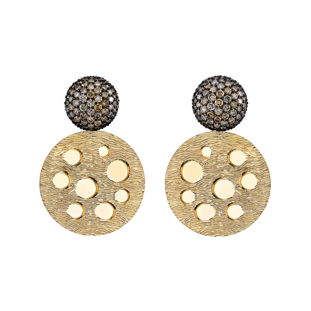 VRAM Tau Disco Earrings - Brown Diamonds - Earrings - Broken English Jewelry