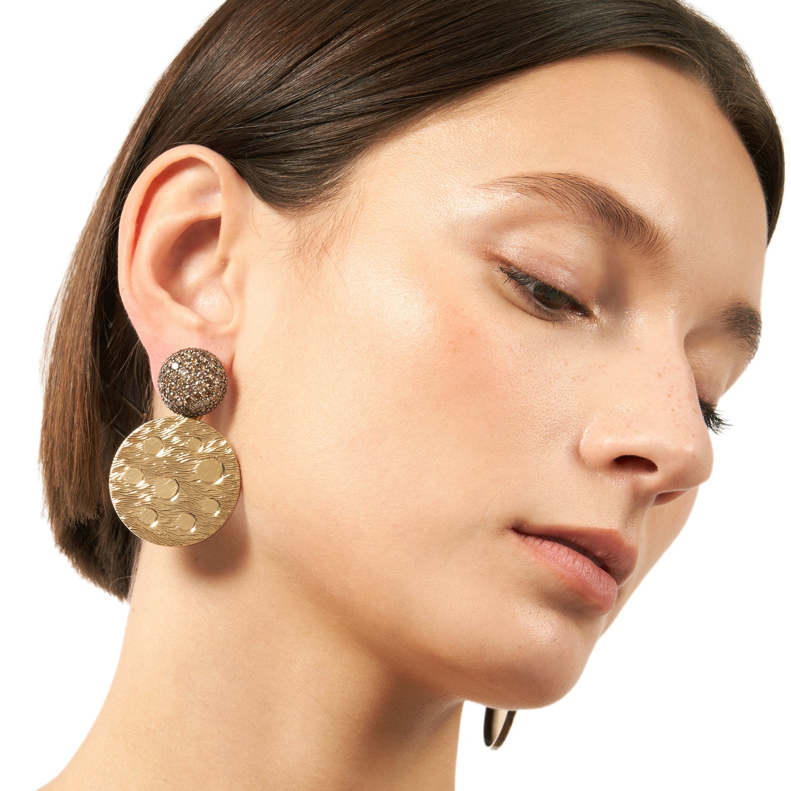 VRAM Tau Disco Earrings - Brown Diamonds - Earrings - Broken English Jewelry