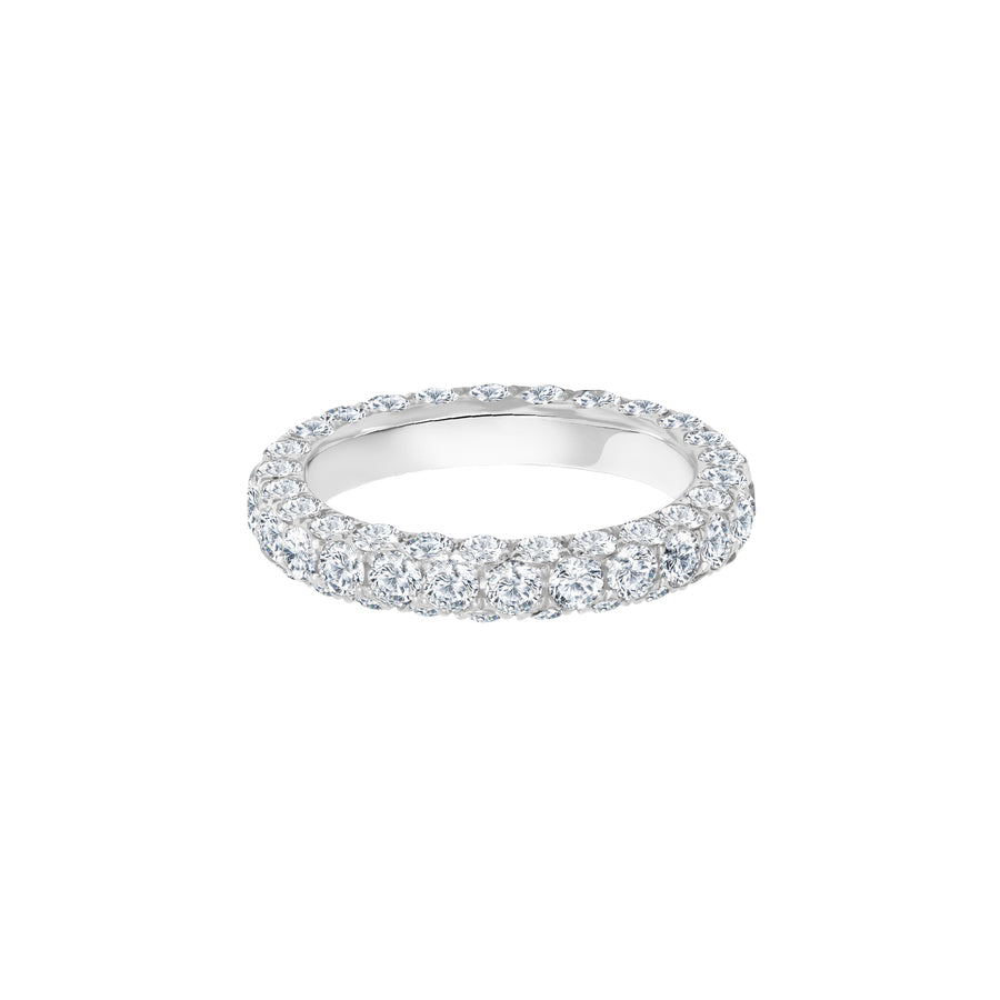 Graziela Triple Sided Diamond Band Ring - White Gold - Broken English Jewelry