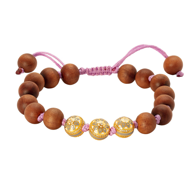 Buddha Mama Wood Bead Bracelet - Purple - Broken English Jewelry