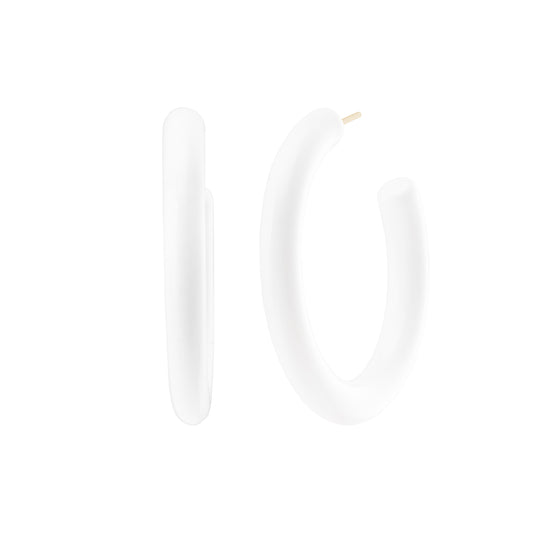 Large Acrylic Hoops - White - Main Img