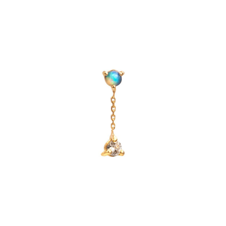 WWAKE Two Step Opal & Diamond Chain Earring - Broken English Jewelry