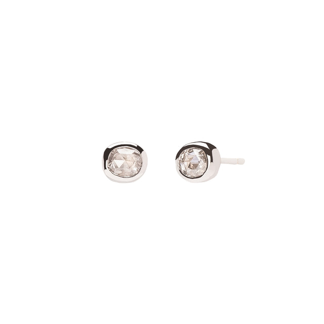 Xiao Wang Bridal Diamond Studs - White Gold - Earrings - Broken English Jewelry