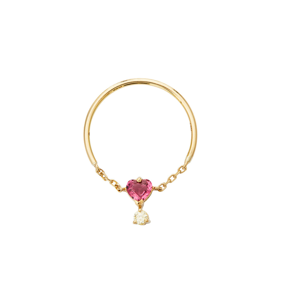 YI Collection Spinel & Diamond Half Chain Ring - Broken English Jewelry