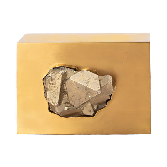 Large Brass & Pyrite Box