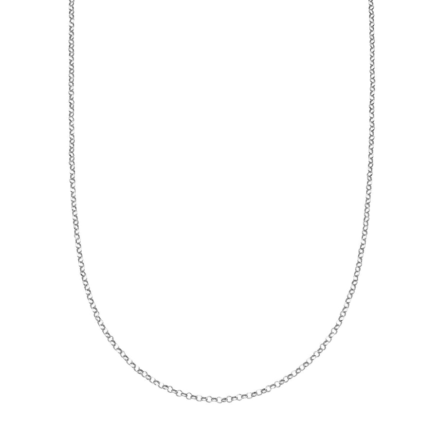 Loquet 18" Rolo Chain - White Gold - Necklaces - Broken English Jewelry