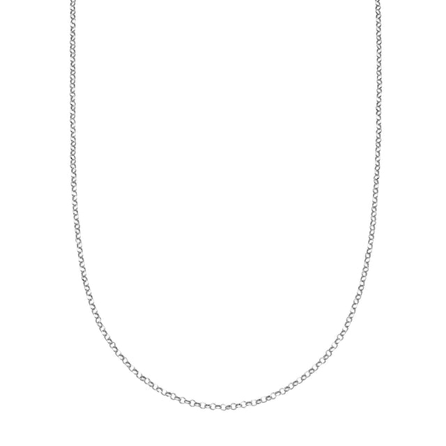 Loquet 32" Rolo Chain - White Gold - Necklaces - Broken English Jewelry