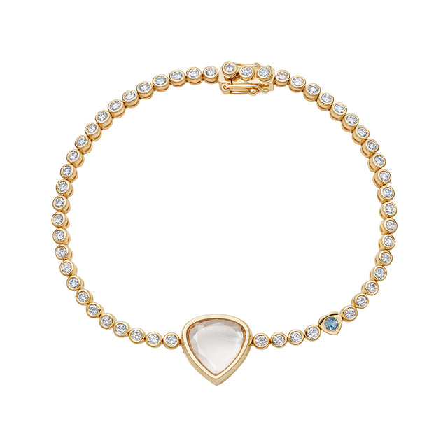 Loquet Something Blue Aquamarine & Diamond Bracelet - Bracelets - Broken English Jewelry